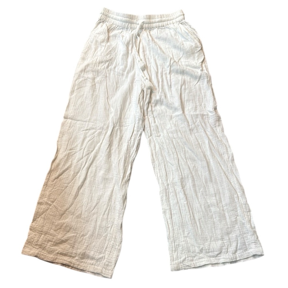 Accessorize Wide Leg Beach Trousers Size Medium White‎